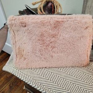 Light Pink Furry Wristlet
